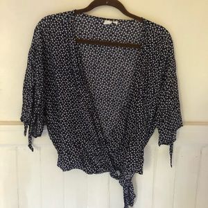 Gap navy wrap shirt